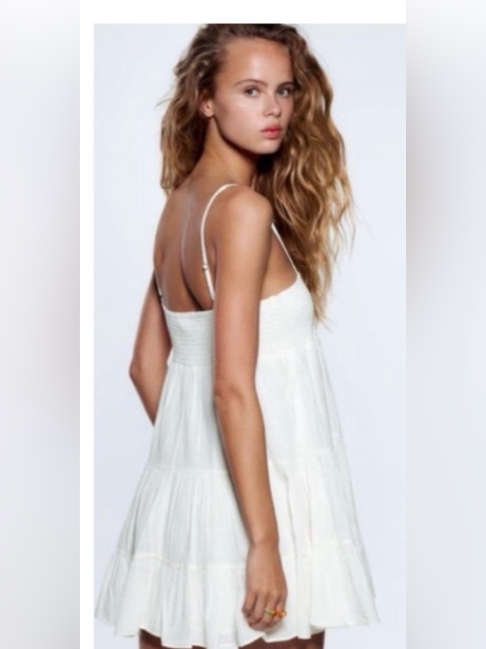 Zara White Cotton Summer Dress